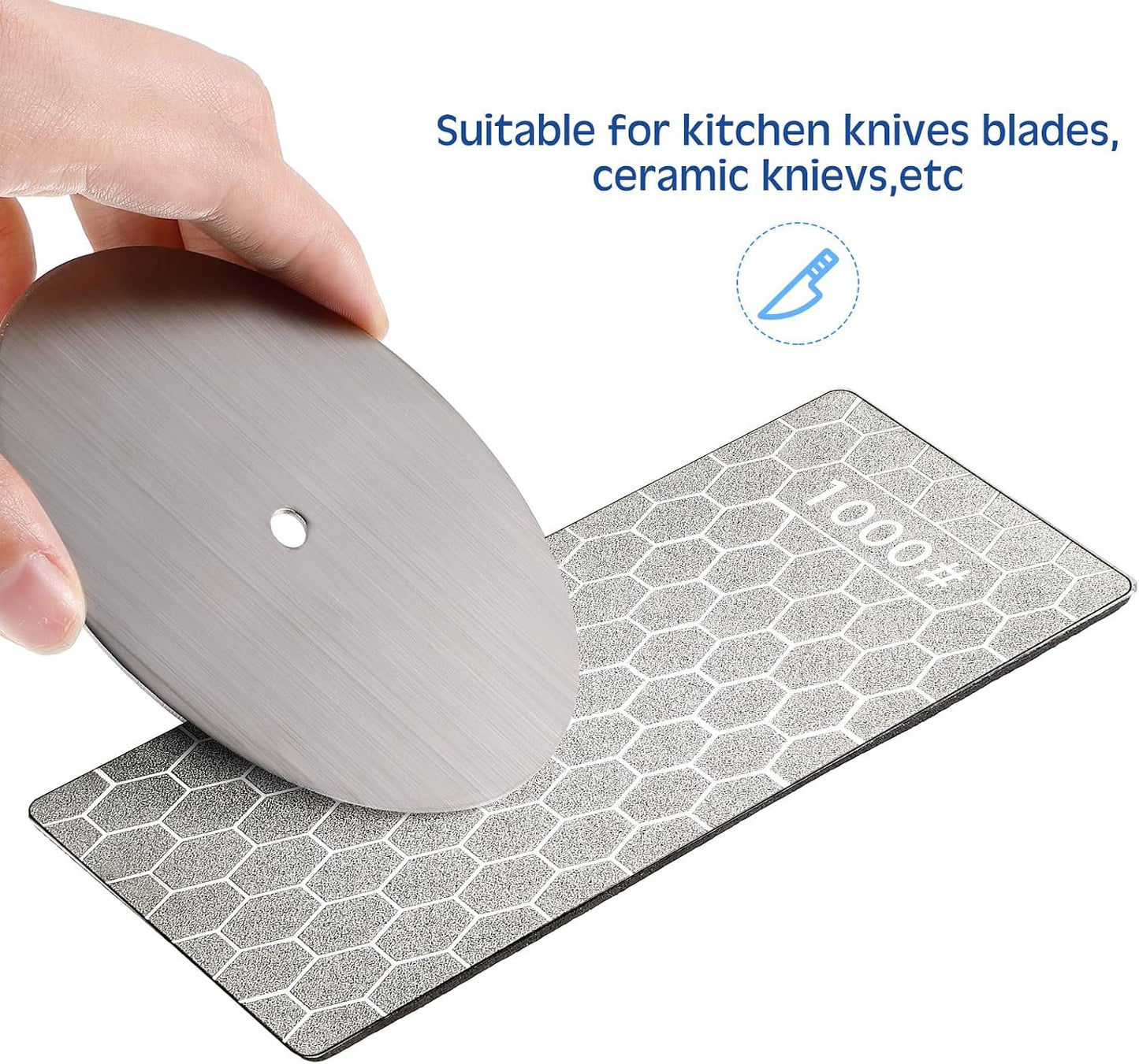 3Pcs Diamond Sharpening Stone Set Diamond Plate Professional Bench Stone for Kitchen Sharpening Dull Blunt or Tired Edges, 5.9 x 2.48 Inches(600 Grit, 1000 Grit, 1200 Grit)