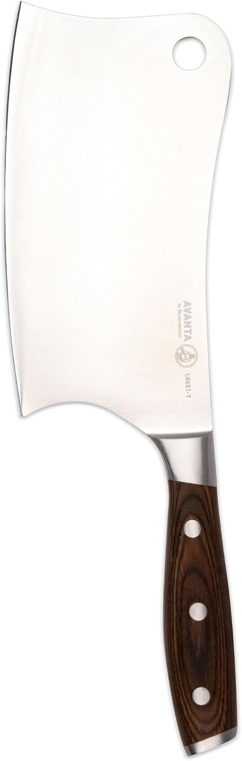 Avanta Forged 7” Heavy Meat Cleaver - German X50 Stainless Steel - Rust Resistant & Easy to Maintain
