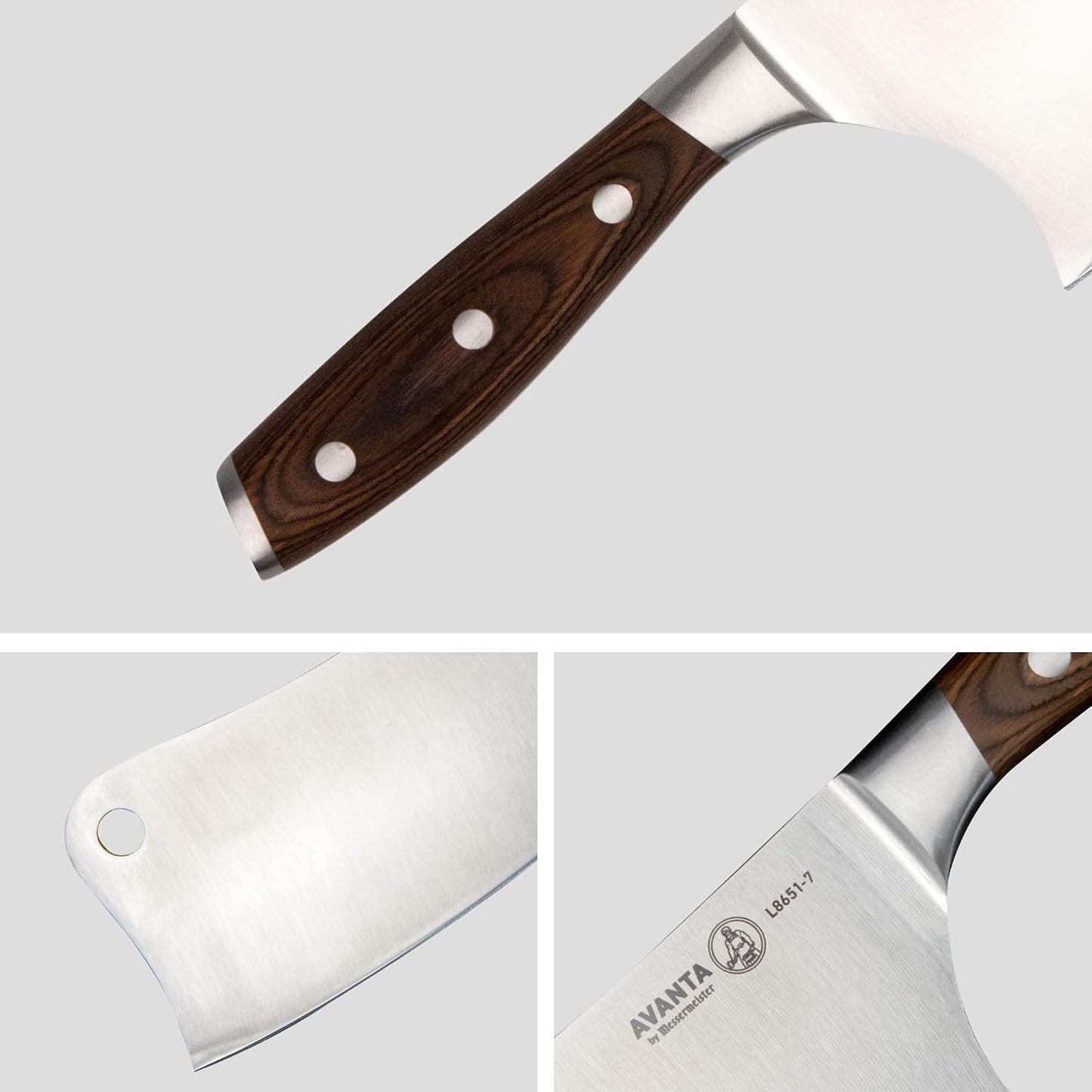 Avanta Forged 7” Heavy Meat Cleaver - German X50 Stainless Steel - Rust Resistant & Easy to Maintain