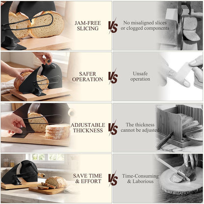Manual Bread Slicer for Homemade Bread,Even Slicing from Thin to Thick