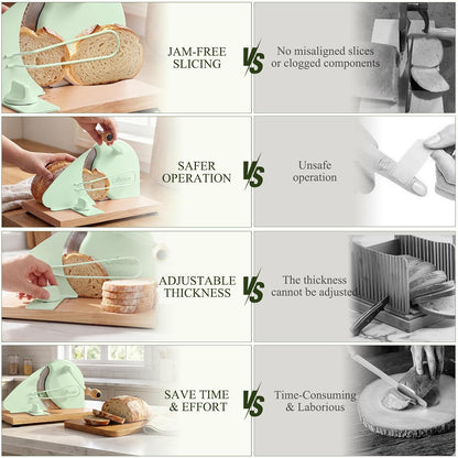 Manual Bread Slicer for Homemade Bread,Even Slicing from Thin to Thick