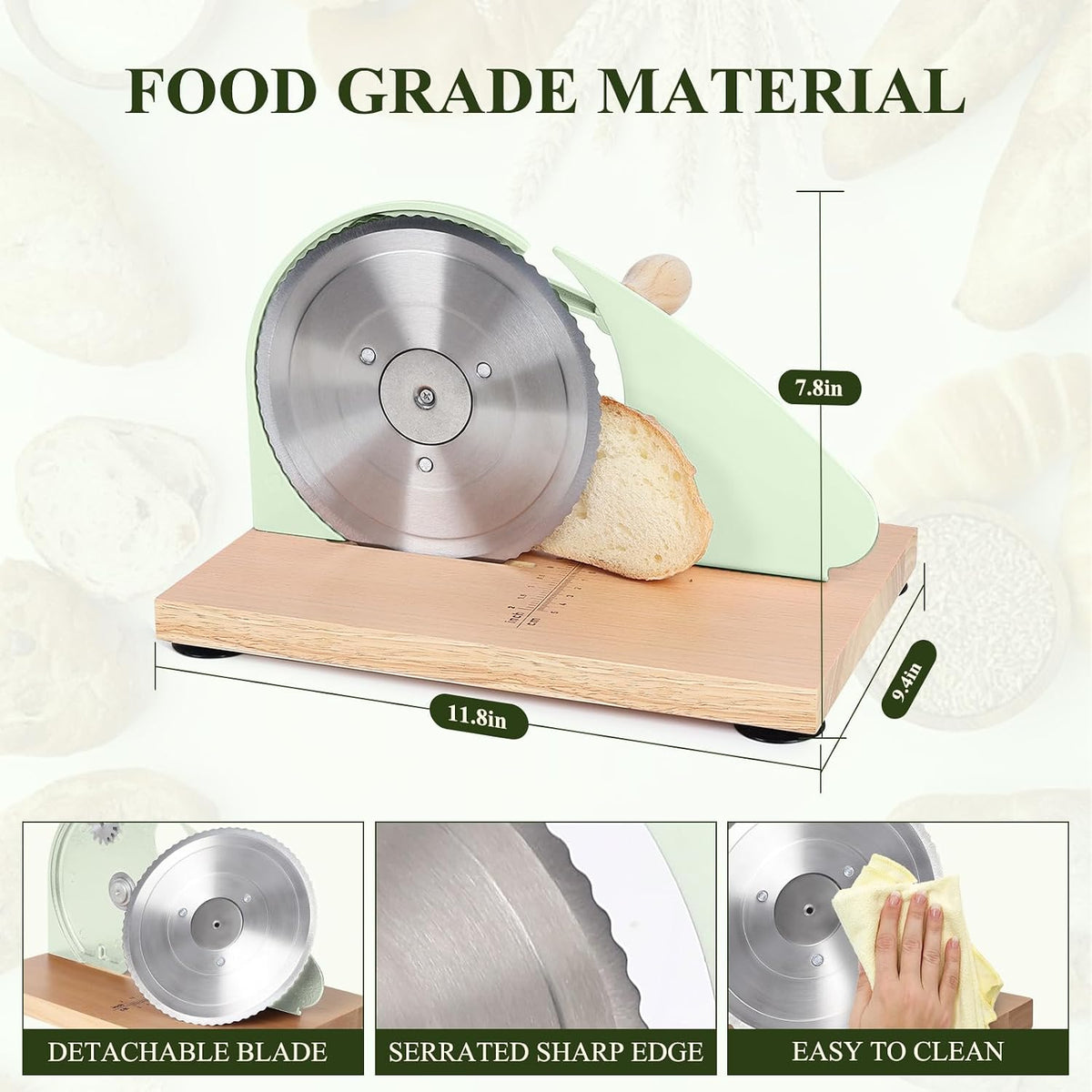 Manual Bread Slicer for Homemade Bread,Even Slicing from Thin to Thick