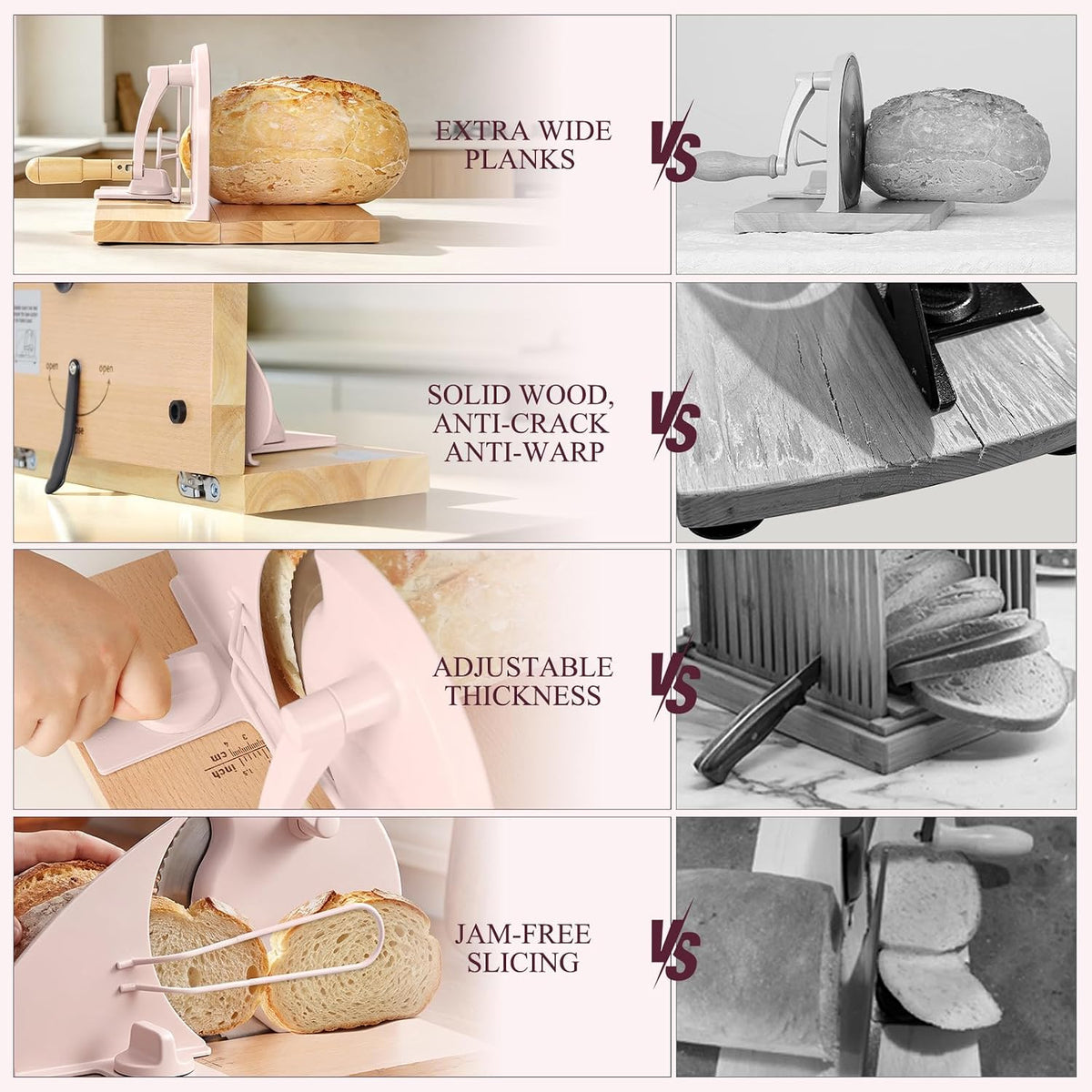 Manual Bread Slicer for Homemade Bread,Even Slicing from Thin to Thick