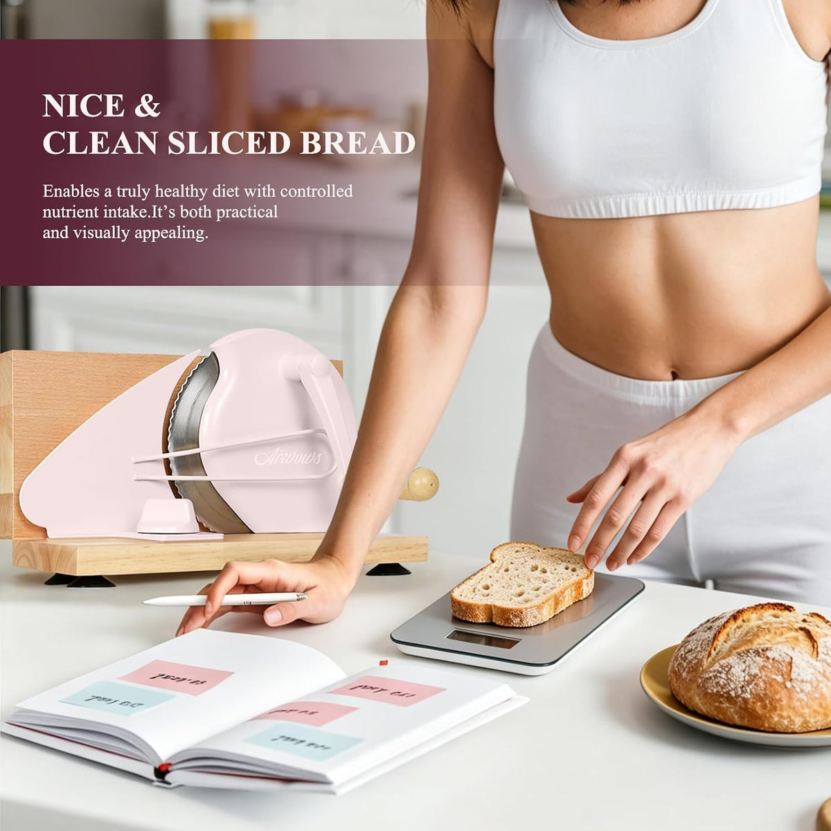 Manual Bread Slicer for Homemade Bread,Even Slicing from Thin to Thick