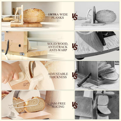 Manual Bread Slicer for Homemade Bread,Even Slicing from Thin to Thick