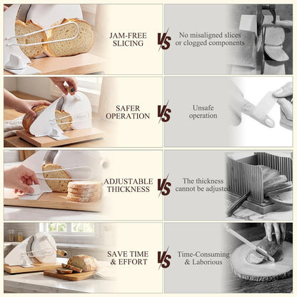 Manual Bread Slicer for Homemade Bread,Even Slicing from Thin to Thick