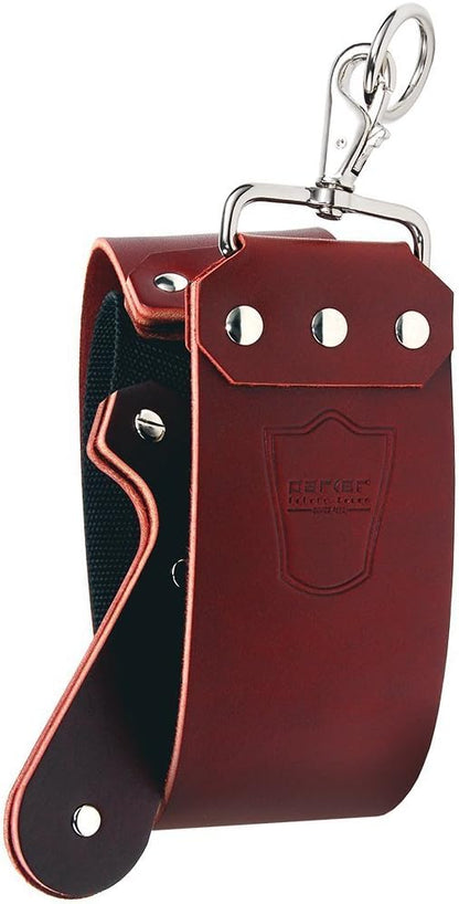 Parker Handmade Latigo Leather Strop for Straight Razor & Knife Sharpening – USA Made, Paddle Handle w/Brass Chicago Screws, Twin Canvas & Leather Straps (3″ × 27″) (RED)