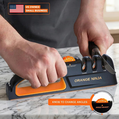 5 Precision Adjust Knife Sharpener- 3-Stage Premium Kitchen Knife Sharpener | Manual Knife Sharpening with Adjustable Angles – Repair, Restore & Polish Any Dull Blade in Minutes