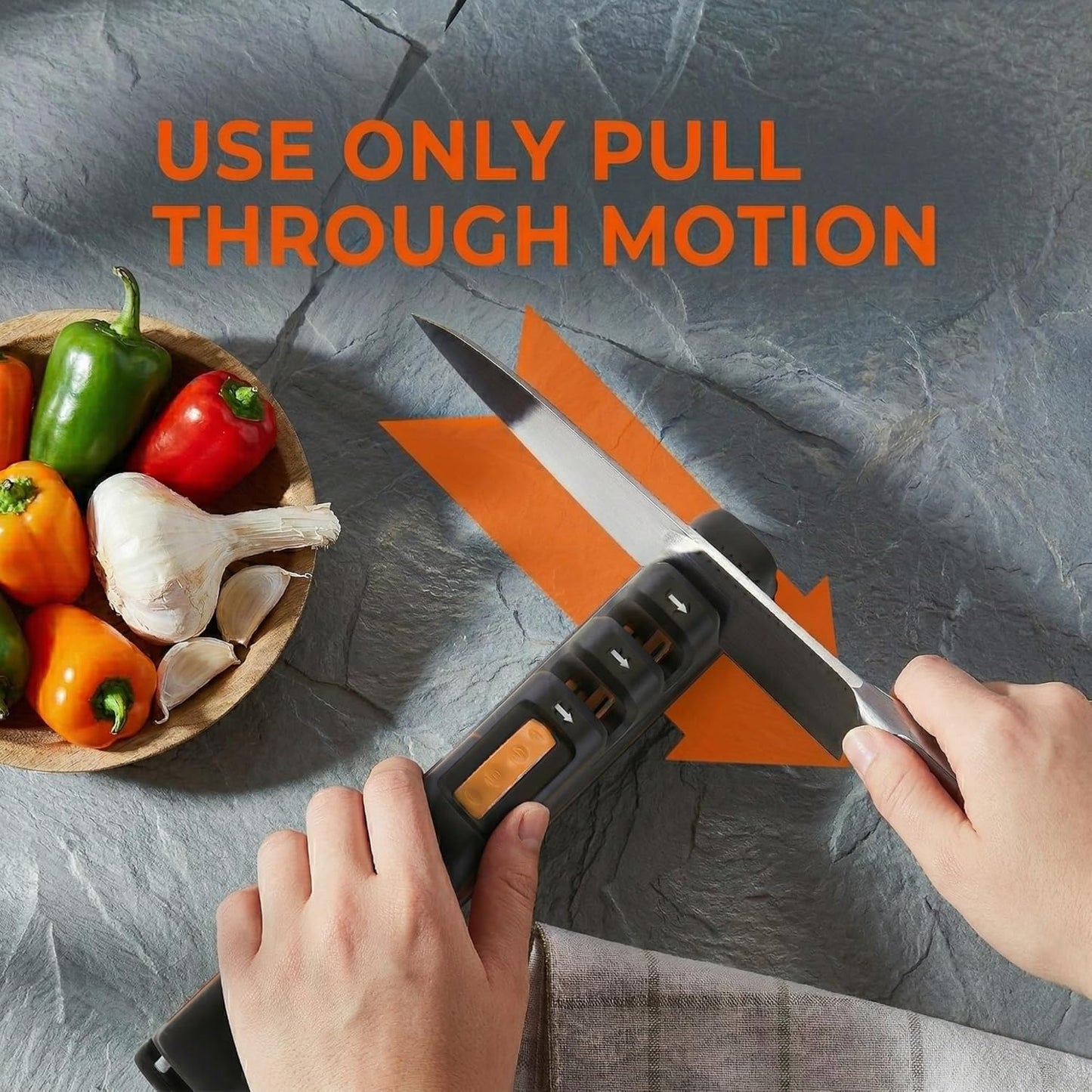 5 Precision Adjust Knife Sharpener- 3-Stage Premium Kitchen Knife Sharpener | Manual Knife Sharpening with Adjustable Angles – Repair, Restore & Polish Any Dull Blade in Minutes