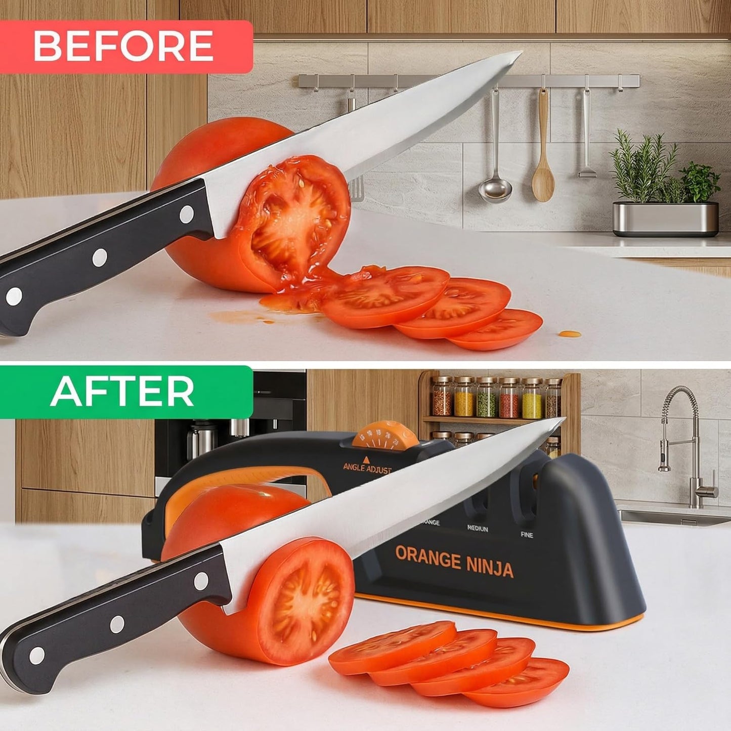 5 Precision Adjust Knife Sharpener- 3-Stage Premium Kitchen Knife Sharpener | Manual Knife Sharpening with Adjustable Angles – Repair, Restore & Polish Any Dull Blade in Minutes