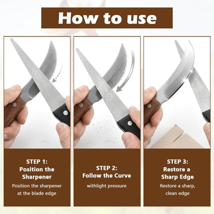 Hoof Knife Sharpener Set, 10 Inch Farrier tool Honing Rod with Hanging Rope, Diamond Coated Portable Knife Tool Sharpener for Hoof Knives/Serrated Blades/Most of Farm Knive(COLOR:Silver)