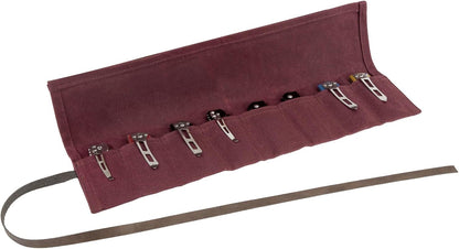 Pocket Knife Roll,8 Slots Folding Knife Roll Bag,Waxed Canvas Knife Display Case,Small Knife Roll Up Pouch,Pocket Knife Storage Case,Tactical Knife Protectors For Camping Hiking,Tool Roll (Purple)
