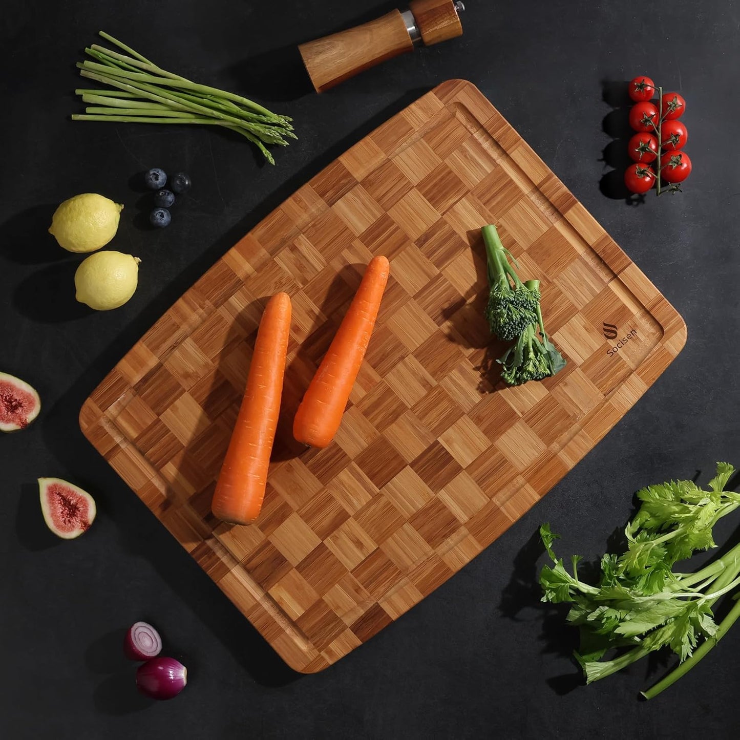 Heavy Duty Bamboo Cutting Board Non Slip Heavy Duty Over Sink Wooden Wood Cutting Board for Kitchen Chopping Board Extra Large Big Small Best House Warming Gift