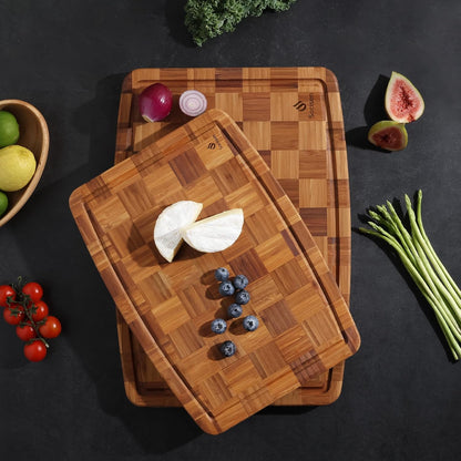 Heavy Duty Bamboo Cutting Board Non Slip Heavy Duty Over Sink Wooden Wood Cutting Board for Kitchen Chopping Board Extra Large Big Small Best House Warming Gift