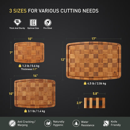 Heavy Duty Bamboo Cutting Board Non Slip Heavy Duty Over Sink Wooden Wood Cutting Board for Kitchen Chopping Board Extra Large Big Small Best House Warming Gift