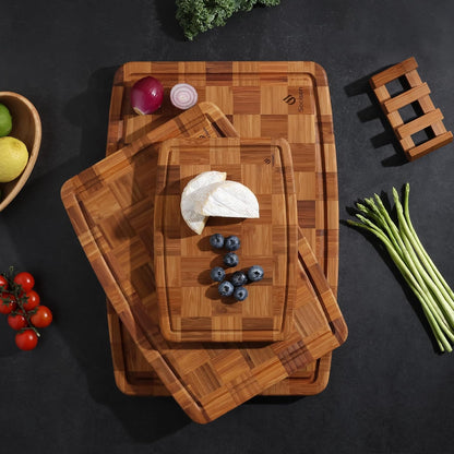 Heavy Duty Bamboo Cutting Board Non Slip Heavy Duty Over Sink Wooden Wood Cutting Board for Kitchen Chopping Board Extra Large Big Small Best House Warming Gift