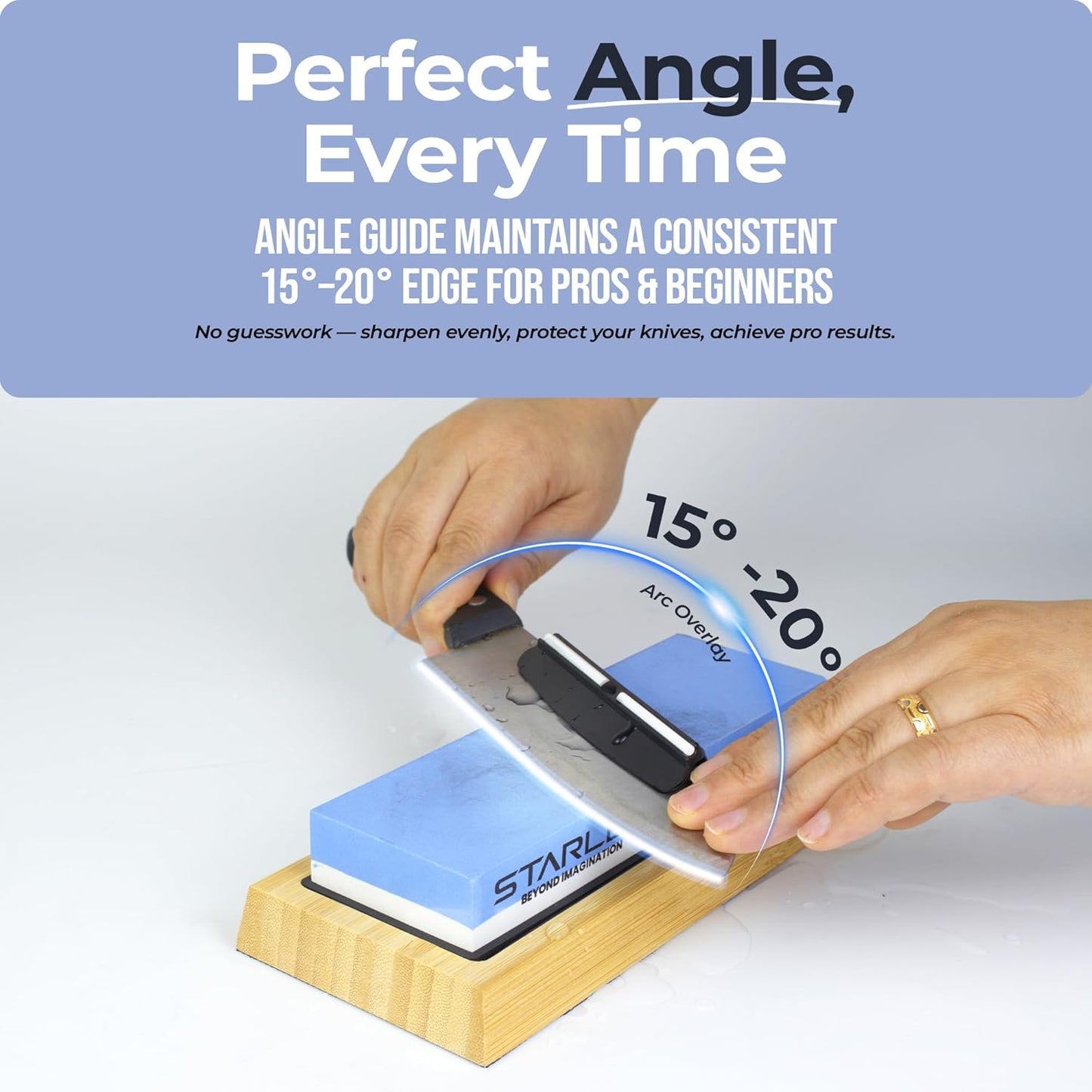 Premium Knife Sharpening Stone Set – Dual Grit Whetstones (400/1000 & 3000/8000), Leather Strop, Flattening Stone, Bamboo Base, Non-Slip Bases & Angle Guide for Kitchen, Chef & Hunting Knives