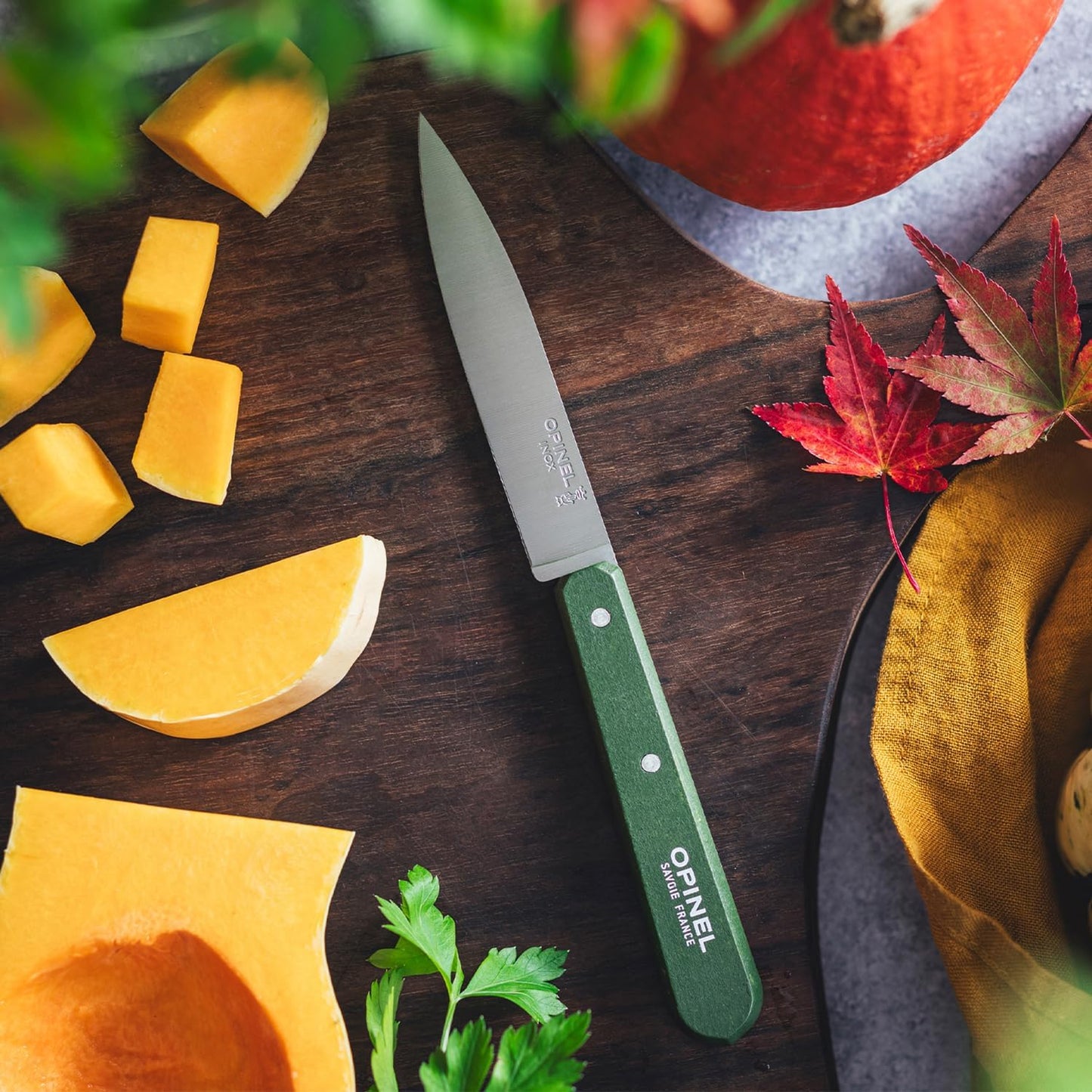 No. 112 Paring Knives 2 Piece Set, Sandvik 12C27 Steel Everyday Use Prep Knives for Chopping, Peeling, Slicing, Trimming, Stabilized Sustainably Harvested Beechwood Handles, Made in France