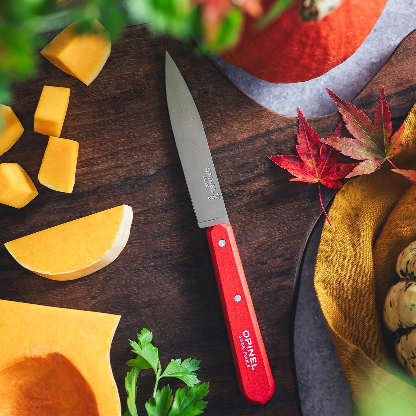 No. 112 Paring Knives 2 Piece Set, Sandvik 12C27 Steel Everyday Use Prep Knives for Chopping, Peeling, Slicing, Trimming, Stabilized Sustainably Harvested Beechwood Handles, Made in France