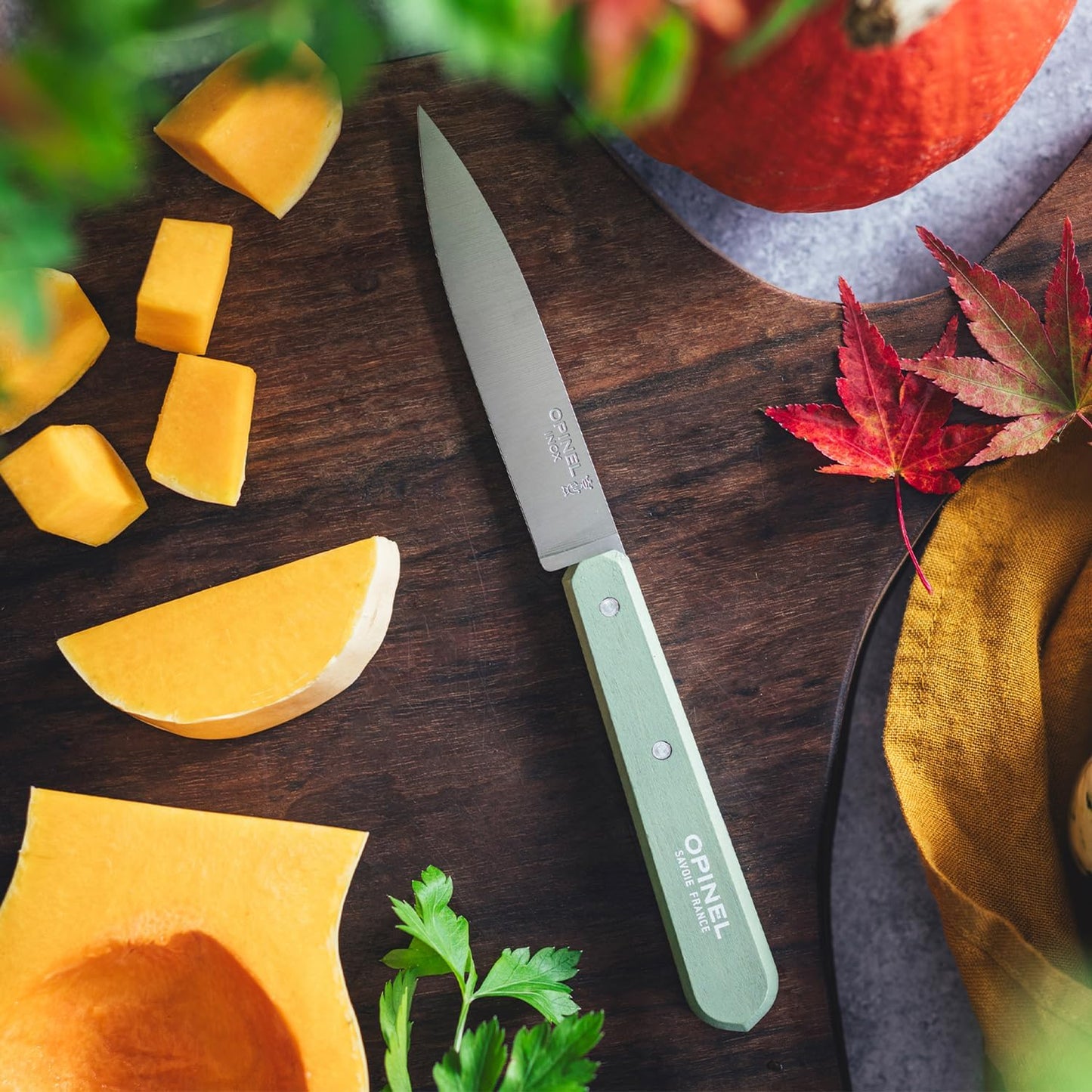 No. 112 Paring Knives 2 Piece Set, Sandvik 12C27 Steel Everyday Use Prep Knives for Chopping, Peeling, Slicing, Trimming, Stabilized Sustainably Harvested Beechwood Handles, Made in France