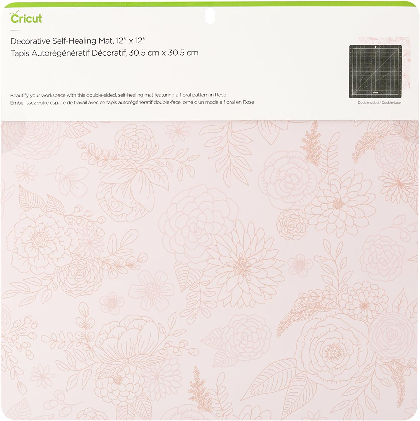 Self Healing Cutting Mat - Mat for use with TrueControl Knife, Rotary Cutter, Craft Knife, Xacto Knife - 12" x 12", Decorative, 2X Healing, Extra-Thick Cutting Mat, Rose