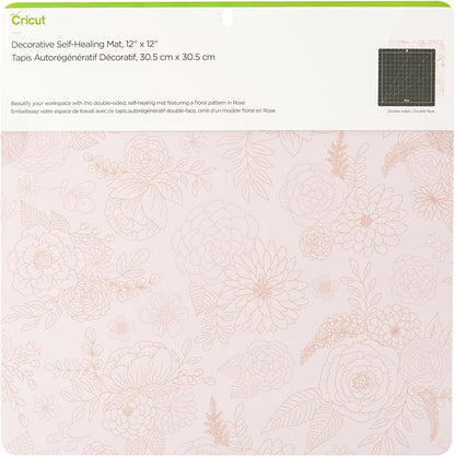 Self Healing Cutting Mat - Mat for use with TrueControl Knife, Rotary Cutter, Craft Knife, Xacto Knife - 12" x 12", Decorative, 2X Healing, Extra-Thick Cutting Mat, Rose