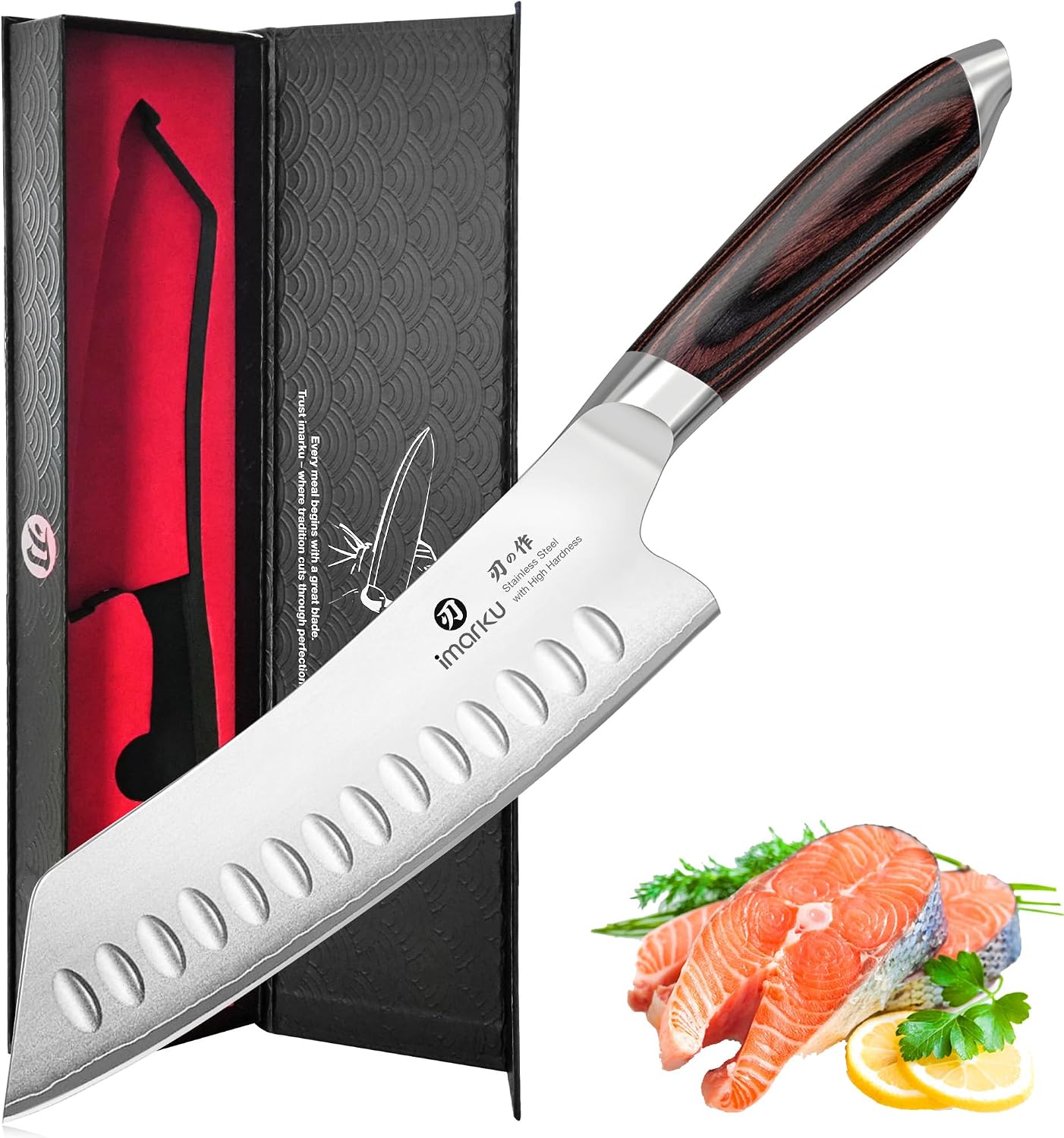 Cleaver Knife 7 Inch Meat Cleaver, Japanese High Carbon Stainless Steel Butcher Knife with Ergonomic Handle, Ultra Sharp Chopping Knife, Kitchen Gadgets for Home/Restaurant, Dads Gifts