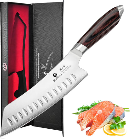 Cleaver Knife 7 Inch Meat Cleaver, Japanese High Carbon Stainless Steel Butcher Knife with Ergonomic Handle, Ultra Sharp Chopping Knife, Kitchen Gadgets for Home/Restaurant, Dads Gifts