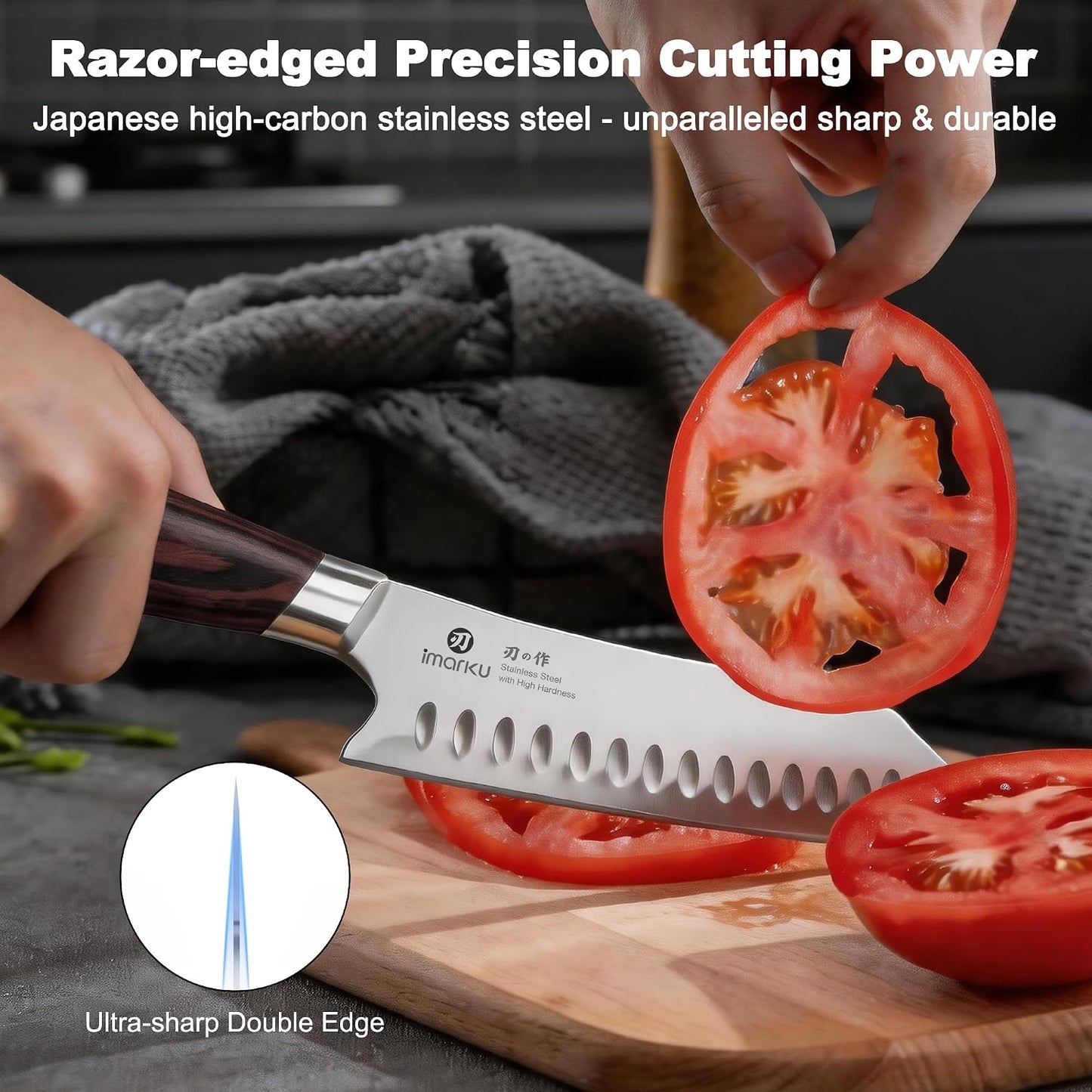 Cleaver Knife 7 Inch Meat Cleaver, Japanese High Carbon Stainless Steel Butcher Knife with Ergonomic Handle, Ultra Sharp Chopping Knife, Kitchen Gadgets for Home/Restaurant, Dads Gifts