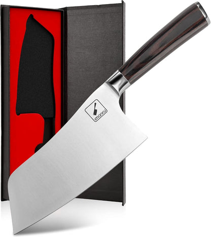 Cleaver Knife 7 Inch Meat Cleaver, Japanese High Carbon Stainless Steel Butcher Knife with Ergonomic Handle, Ultra Sharp Chopping Knife, Kitchen Gadgets for Home/Restaurant, Dads Gifts