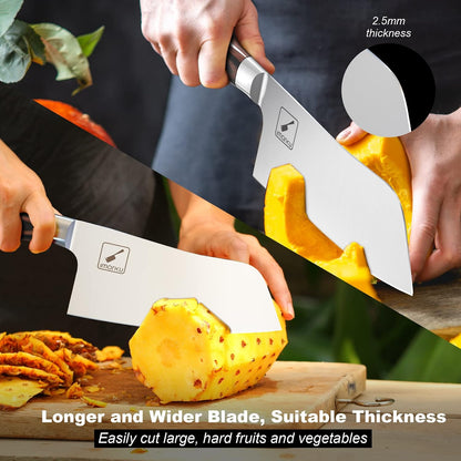 Cleaver Knife 7 Inch Meat Cleaver, Japanese High Carbon Stainless Steel Butcher Knife with Ergonomic Handle, Ultra Sharp Chopping Knife, Kitchen Gadgets for Home/Restaurant, Dads Gifts
