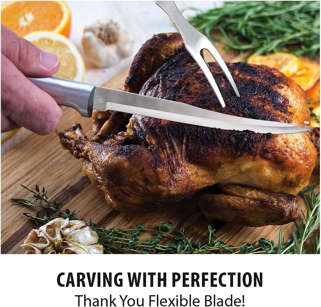 Carver Boning Knife (R108), Silver Handle | 6.63" Stainless Steel Blade, Silver Cast Aluminum Handle