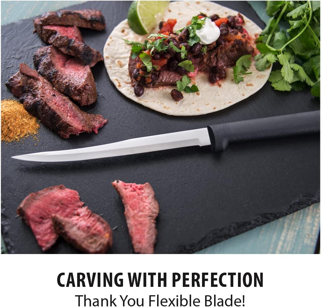 Carver Boning Knife (R108), Silver Handle | 6.63" Stainless Steel Blade, Silver Cast Aluminum Handle