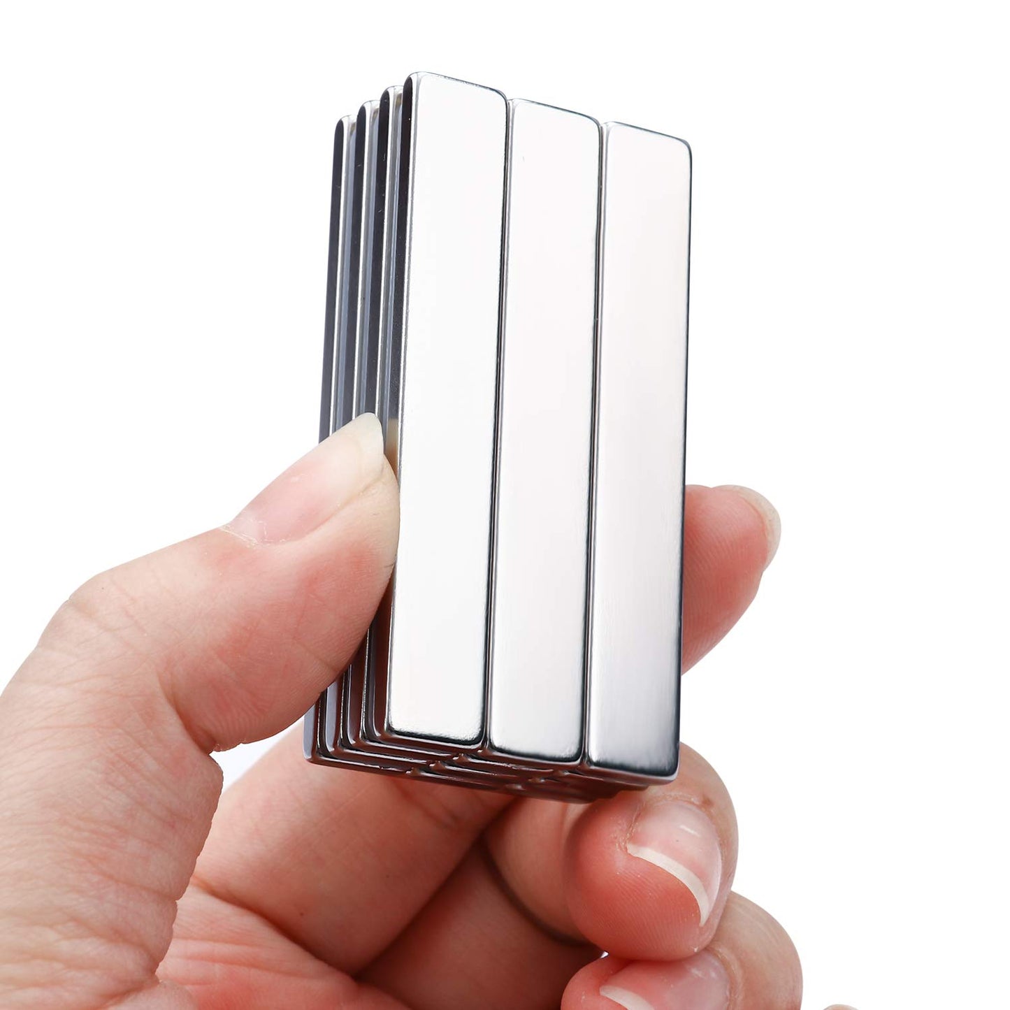 Magnets, 12 Pack Neodymium Bar Magnets with Double-Sided Adhesive, Strong Magnet Heavy Duty Magnetic Strips, Powerful Rare Earth Metal Magnet for Locker, Fridge, Office - 60x10x5 mm