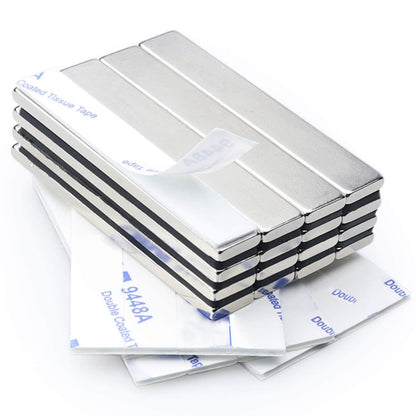 Magnets, 12 Pack Neodymium Bar Magnets with Double-Sided Adhesive, Strong Magnet Heavy Duty Magnetic Strips, Powerful Rare Earth Metal Magnet for Locker, Fridge, Office - 60x10x5 mm