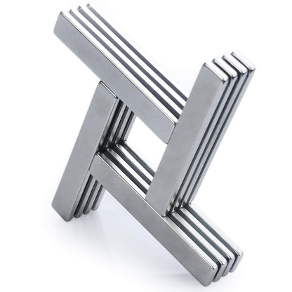 Magnets, 12 Pack Neodymium Bar Magnets with Double-Sided Adhesive, Strong Magnet Heavy Duty Magnetic Strips, Powerful Rare Earth Metal Magnet for Locker, Fridge, Office - 60x10x5 mm
