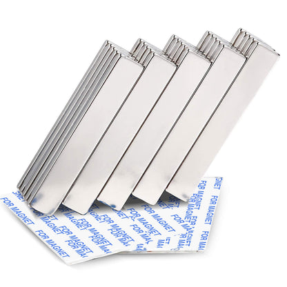 Magnets, 12 Pack Neodymium Bar Magnets with Double-Sided Adhesive, Strong Magnet Heavy Duty Magnetic Strips, Powerful Rare Earth Metal Magnet for Locker, Fridge, Office - 60x10x5 mm