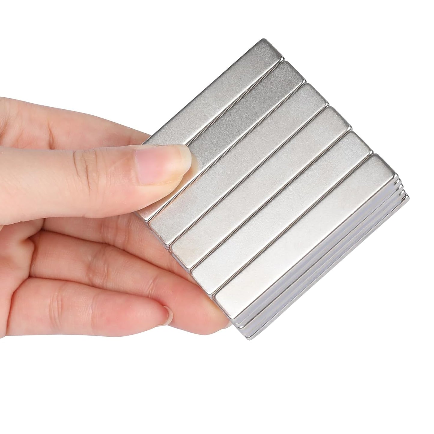 Magnets, 12 Pack Neodymium Bar Magnets with Double-Sided Adhesive, Strong Magnet Heavy Duty Magnetic Strips, Powerful Rare Earth Metal Magnet for Locker, Fridge, Office - 60x10x5 mm