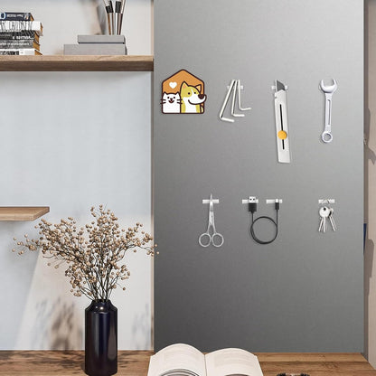 Magnets, 12 Pack Neodymium Bar Magnets with Double-Sided Adhesive, Strong Magnet Heavy Duty Magnetic Strips, Powerful Rare Earth Metal Magnet for Locker, Fridge, Office - 60x10x5 mm