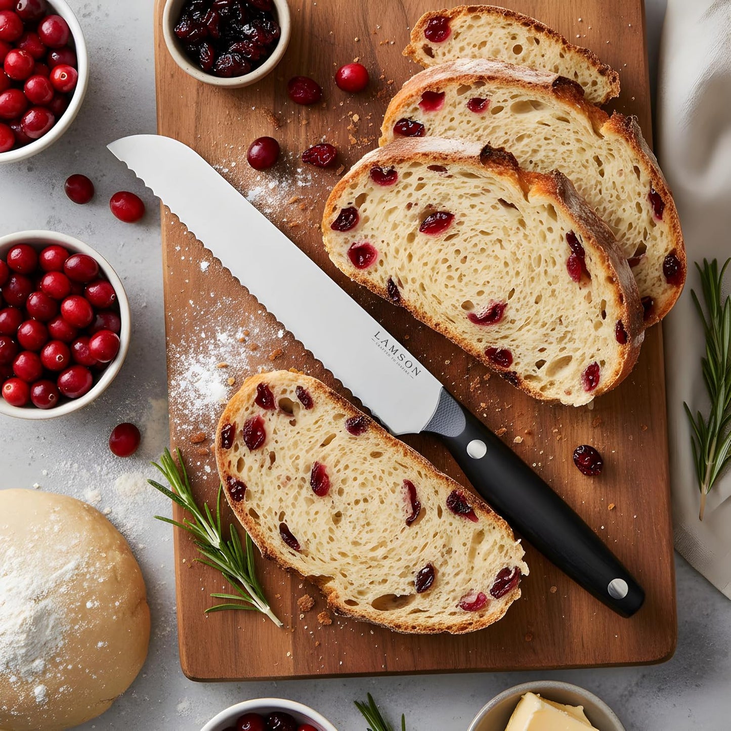Lamson 7" Premier Forged Offset Serrated Bread Knife (MIDNIGHT)