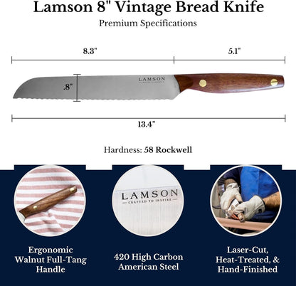 Lamson 7" Premier Forged Offset Serrated Bread Knife (MIDNIGHT)