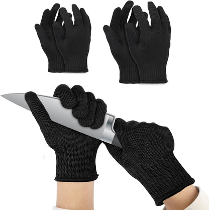 Cut Resistant Gloves, Level 5, Non-Slip Grip, Machine Washable, for Kitchen, Oyster Shucking, Woodworking