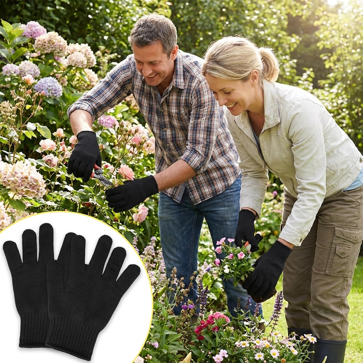 Cut Resistant Gloves, Level 5, Non-Slip Grip, Machine Washable, for Kitchen, Oyster Shucking, Woodworking