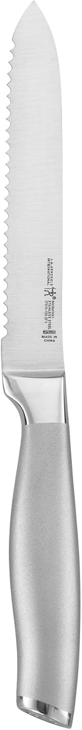Modernist Razor-Sharp 5-inch Serrated Utility Knife, Tomato Knife, German Engineered Informed by 100+ Years of Mastery