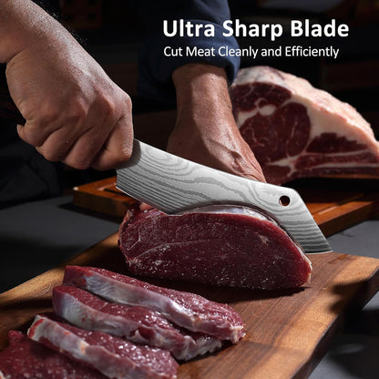 Utility Knife 5 Inch Kitchen Knife, Ultra Sharp High Carbon Stainless Steel Small Chef Knife with Sheath, Kitchen Utility Knife with Ergonomic Pakkawood Handle