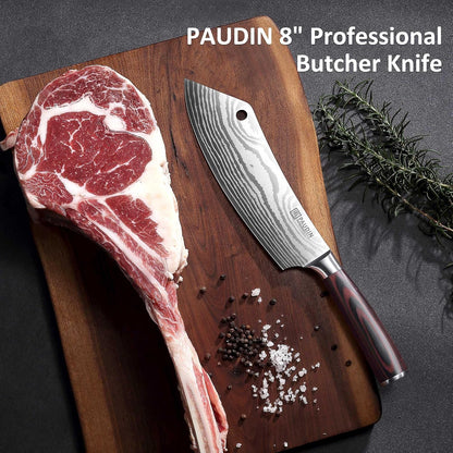 Utility Knife 5 Inch Kitchen Knife, Ultra Sharp High Carbon Stainless Steel Small Chef Knife with Sheath, Kitchen Utility Knife with Ergonomic Pakkawood Handle
