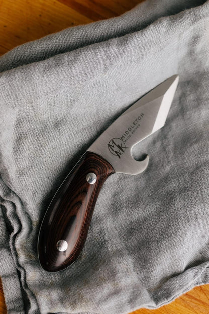 Brew Shucker Oyster Knife with Bottle Opener, Walnut