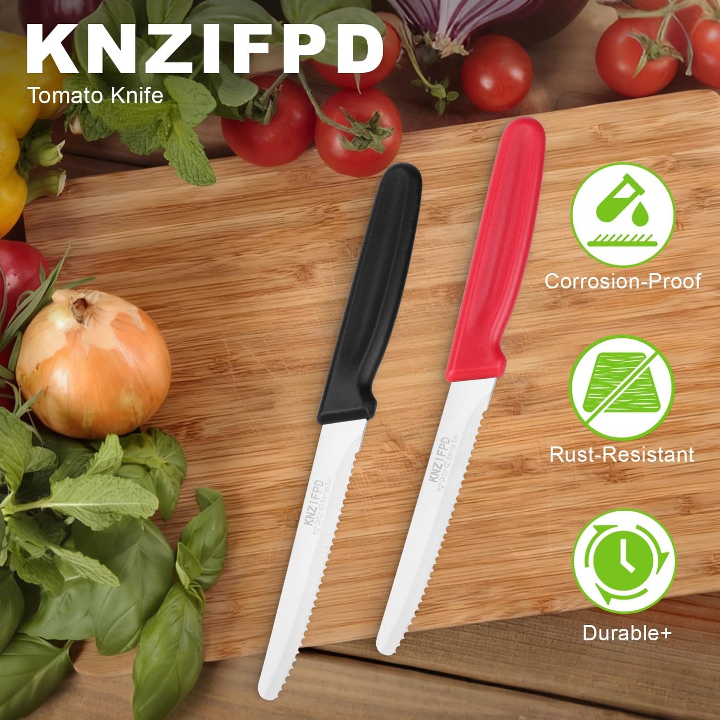 2 Pcs Tomato Knives, Sharp Serrated Knife for Steak and Bread, Soft Fruits | Serrated Knife