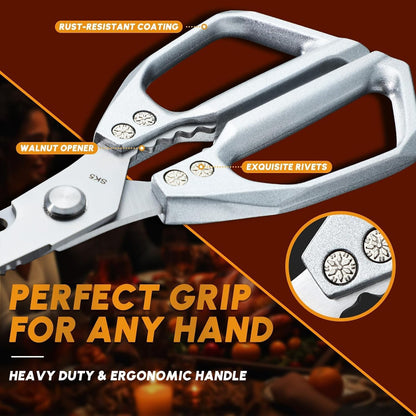 Huusk Kitchen Scissors Japanese Stainless Steel, 2 Pack Kitchen Shears Set