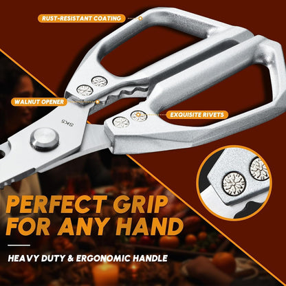 Huusk Kitchen Scissors Japanese Stainless Steel, 2 Pack Kitchen Shears Set